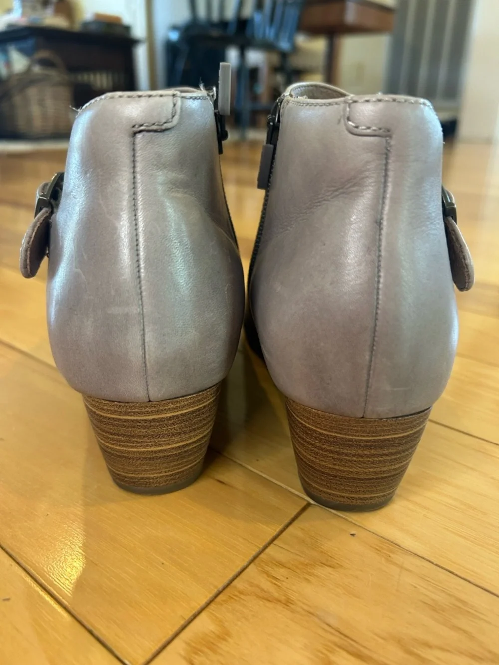 Dansko Darbie Women's Taupe Leather Ankle Booties with Buckle - Picture 4 of 11